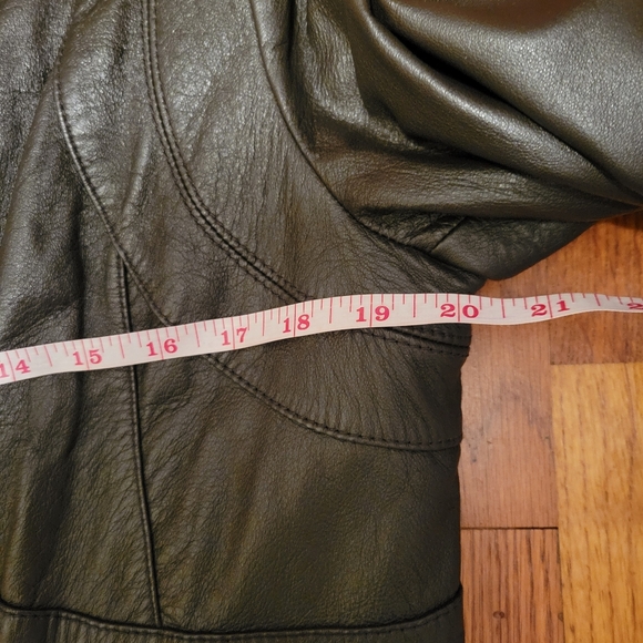 A.N.A. a.n.a Brown Leather Genuine Lambskin Jacket Faux Fur Collar Womens L Moto - Picture 12 of 13